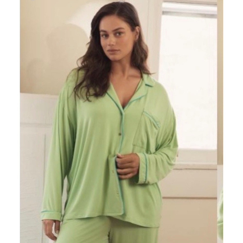 Anthropologie the Briar soft Pajama Top Lime Green